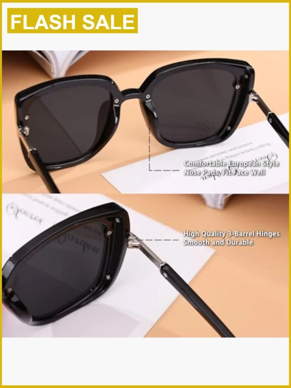 Oversized Square Sunglasses UV400 Protection Unisex